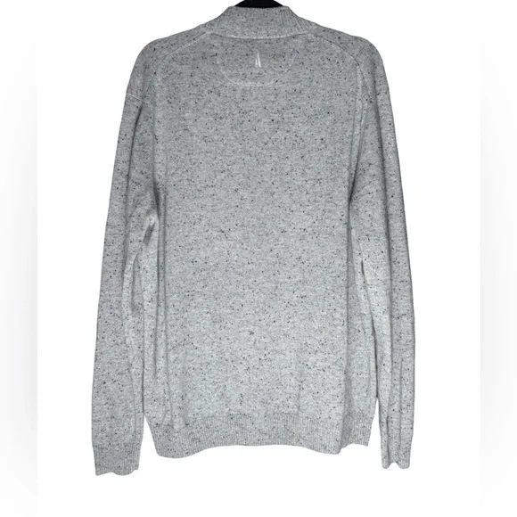 Johnnie O Essex 100% Cashmere Sweater Mens Sz XL 1/4 Zip Pullover Speckled Gray